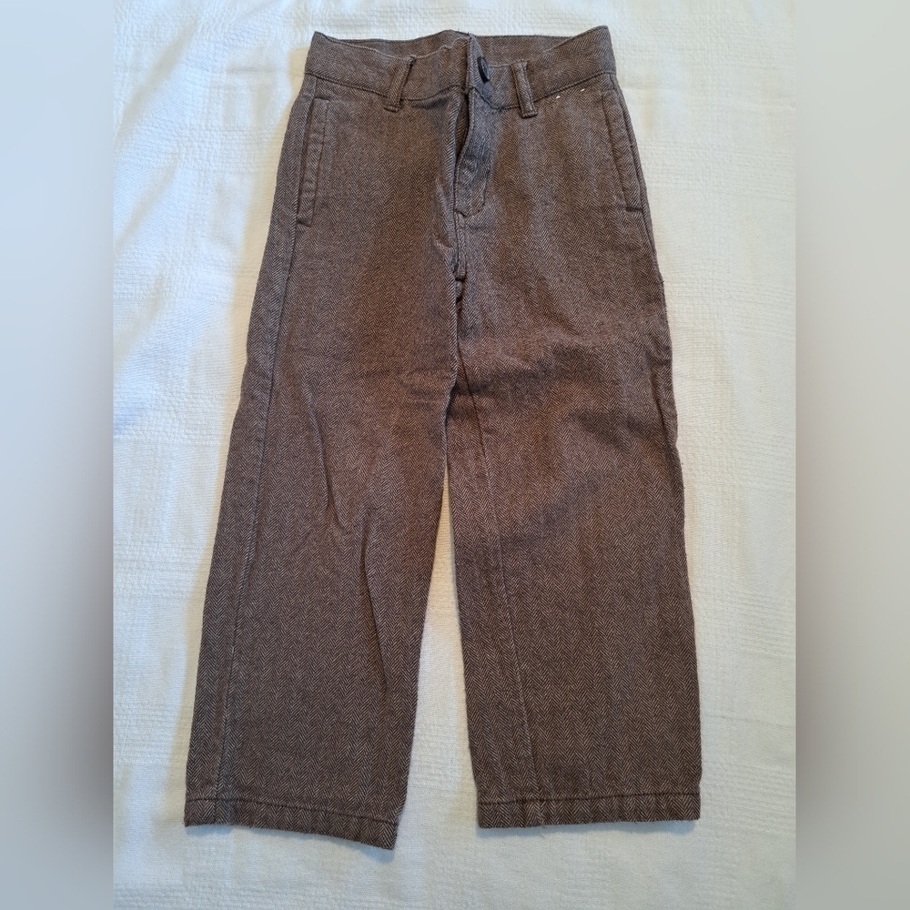 Gymboree boys size 4, brown dressy pants, adjustable waist, VGUC